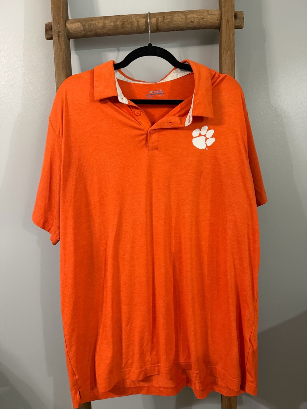 Columbia Orange Polo w/ Clemson Tigers